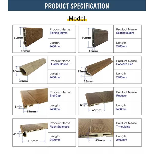 Home Flush Stair Nose 2400mmx115mmx24mm Accessaries For Flooring