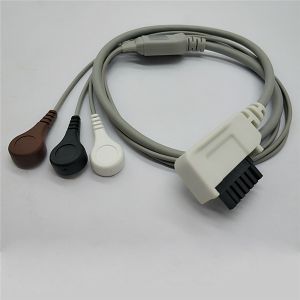 Cheap Monitoring Holter ECG Cable DR200 / 300 3 Lead Patient Cable With Snap for sale