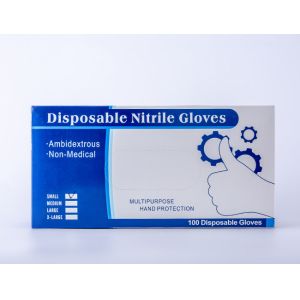 China Blue Medical Disposable Powder Free Nitrile Gloves S M L XL For Examination on sale