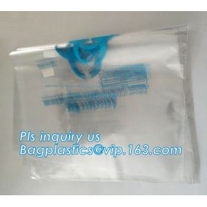 60 micron clear LDPE plastic cotton draw string garbage biohazard bag, Custom