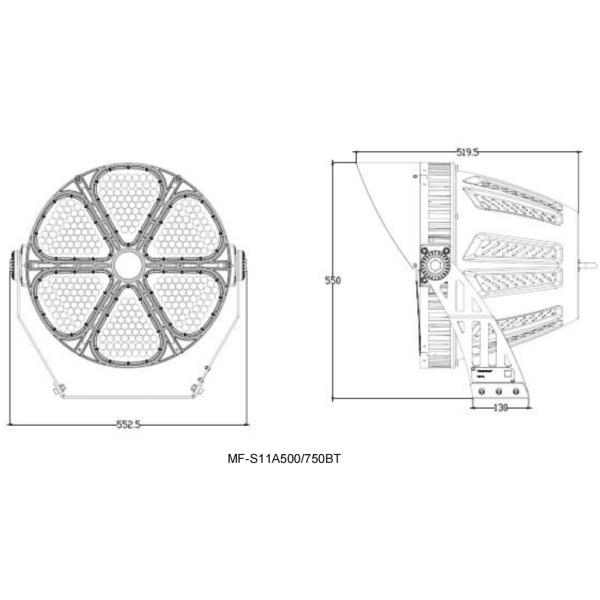 500W 750W 1000W 1200W IP65 Low EPA High Power LED Flood Light With Adjustable Angle For Stadium Outdoor Sports