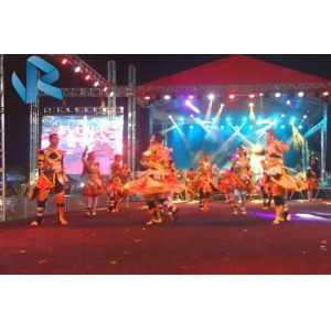 Triangle Red Canvas Aluminum Roof Truss With Barriers High Loading Capacity