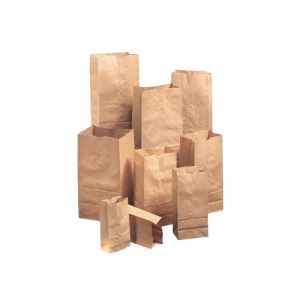Flexo Print Brown Kraft Paper Bag Lightweight Portable Supermarket Shopping Use