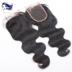 China Natural Body Wave Lace Top Closure 4 X 4 Dark Brown Grade 7A on sale