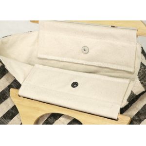Twill Canvas Recyclable Tote Bag , Reusable Cotton Bag With Wooden Handle