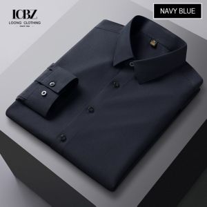 Knitted Three Prevention Fabric Men's Shirt for Spring Commuting High End White