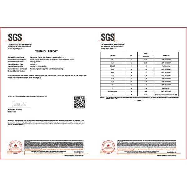 High Temperature Refractory Casting Mould Powder 1100 Degree