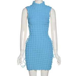 OEM maufactory Polyester Spring Summer Round Neck Sleeveless Sexy Belt European