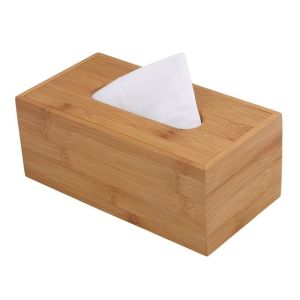 Cheap Non-folding Rack Multifunctional Bamboo Facial Cube Tissue Box for Bathroom or Kitchen for sale