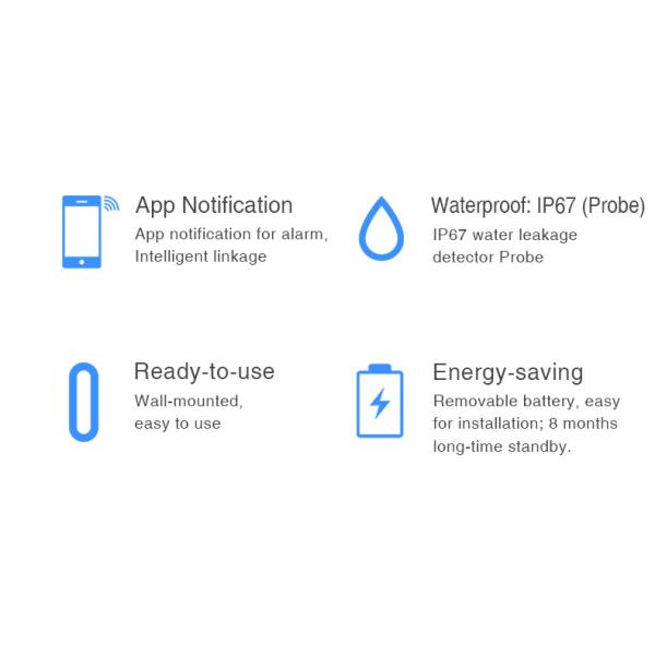 Tuya Smart Life Manufacturer Wifi Smart Water Leakage Detector With A Variety Of Smart Accessories