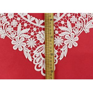 OEM Floral Guipure Lace Collar Applique With Heavy Embroidery By OEKO TEX 100