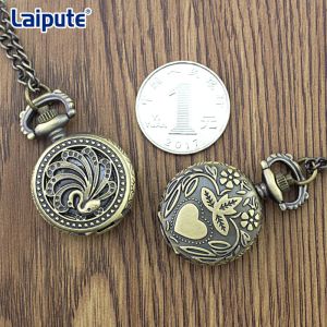 Exquisite Embossed Vintage Pocket Watch Clock With 27mm Dial Coin Sized