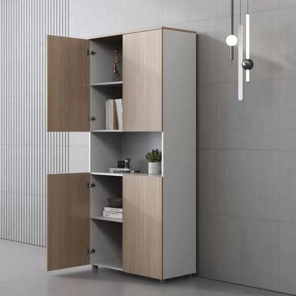 Quality 31 Inch Office Storage Cupboard 4 Layers Oak Color With E1 Melamine Board wholesale