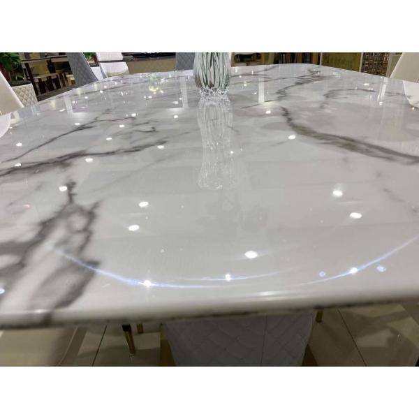 White Household Faux Marble Dinette , Crack Pattern Contemporary Coffee Table Set