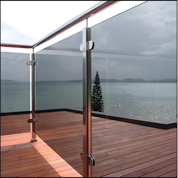 Modern Stainless Steel Glass Balcony Railing UV Resistant
