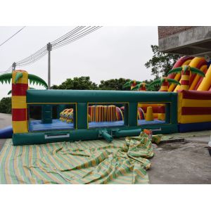 Customized Giant Inflatable Palm Tree Slides Inflatable Bouncy Castle With