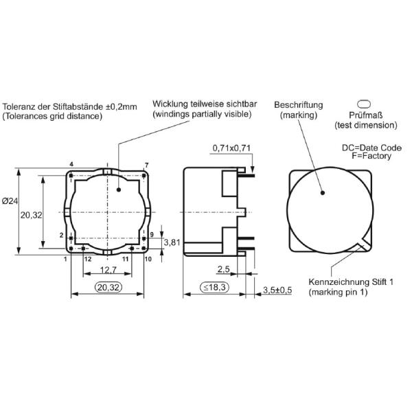 Low THD Small Signal Transformer T60403-K4614-X010 High Saturation Current 24mm Height