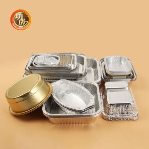 OEM Customize Packing Boxes with Foil Lid Disposable Aluminum Pans