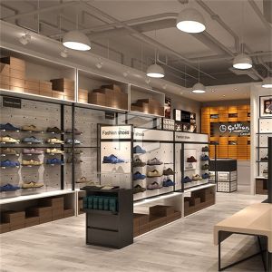 T5 LEDShoe Store Display Furniture Powder Coating Monomer Design