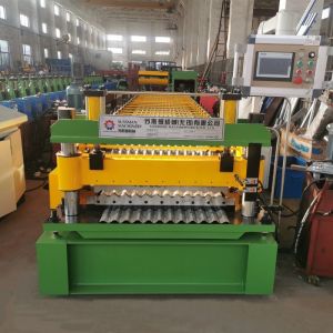 GI 0.12mm-0.3mm Thickness Corrugated Roll Forming Machine 10-12 Meters/Min
