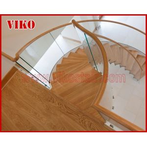 Floating Staircase VK36S Floating Stair Tempered GlassLED Light strip, Stringer: