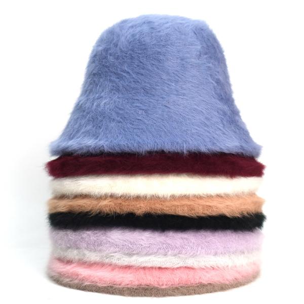 Quality Rabbit Hair Fisherman Hat Autumn-Winter Basin Hats Wholeasle Head Round Plush Senior Sense Face Small Bucket Hat for Women wholesale