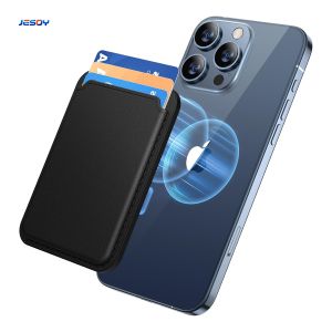 Premium PU Leather Magnet MagSafe Wallet RFID Blocking For IPhone
