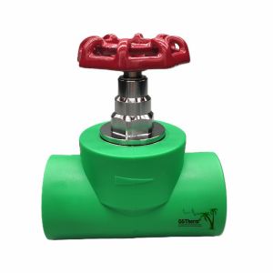 Black PPR Stop Valve With Chrome Plated / Brass Color Cartridge ISO 15784