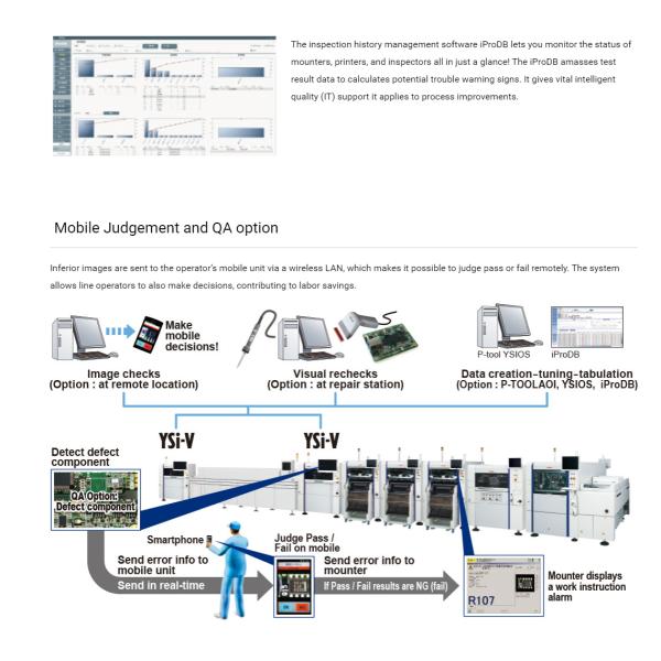 YAMAHA 3D Online AOI, YISI-V Hybrid Optical Appearance Inspection Device