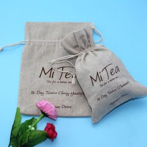 8 x 10cm Coffee Bean Packaging Bags , Natural Color Drawstring Plain Jute Bags