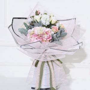 China Decorative Plastic Bouquet Wrap Mesh 50cmx5Y Flower Bouquet Wrapping Materials on sale