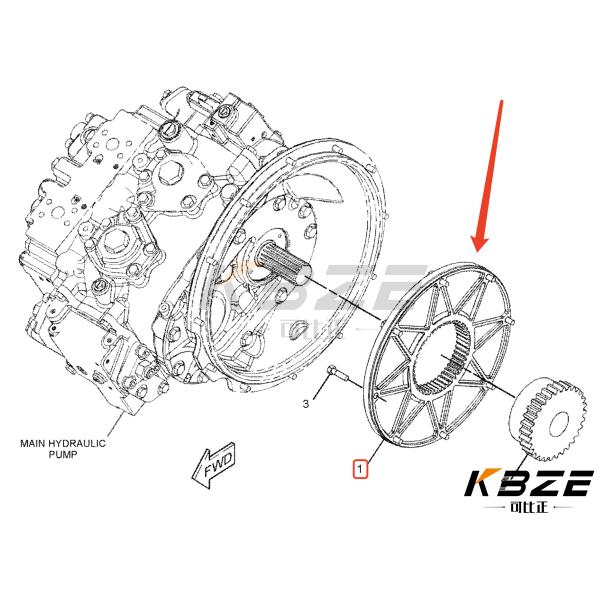 CA3396869 339-6869 3396869 COUPLING FLANGE 352*46T HYDRAULIC PUMP HOUSING FOR E324 E329 EXCAVATOR