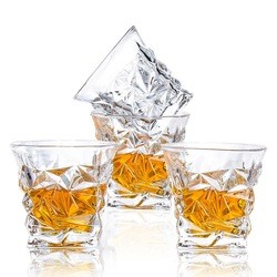 Quality Stylish 185ml Crystal Whiskey Glass Set , Luxu Whiskey Glasses Heavy Weighted wholesale