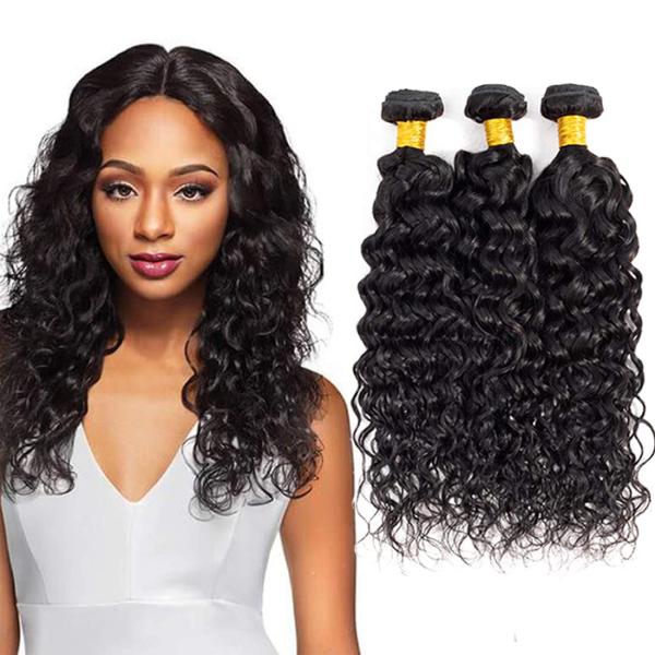 Quality WATER WAVE Cheap Natural  Remy Indian Human Hair Vendor Weave Bundles and wefts wholesale
