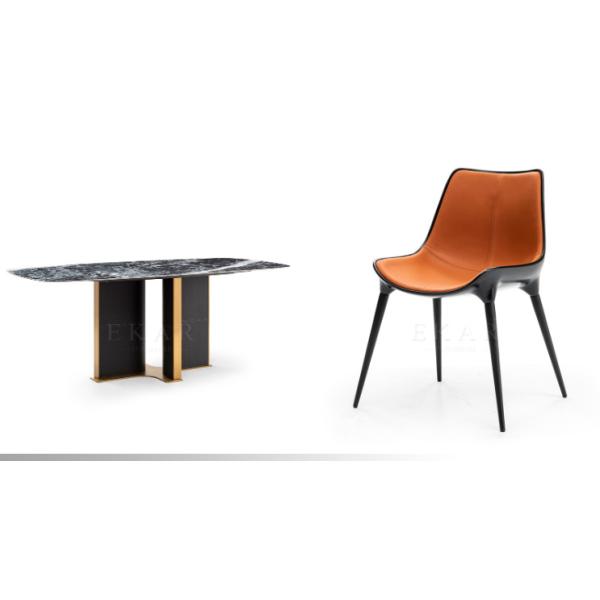 Quality Modern Luxury Style Rectangular Italian Marble Top Modern Dining Table Set wholesale