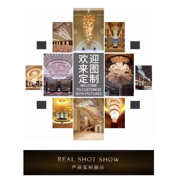 Custom Project Ceiling Chandelier Stainless Steel Ribbon Large Club Hall Center Decoration Chandelier Engineering Lamp