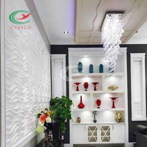 Indoor Polyester Fiber Wavy Wall Panels Flameproof Multiscene