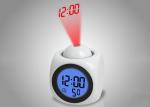 7.5*7.5cm Multifunction Vibe LCD Talking Projection Alarm Clock Time & Temp