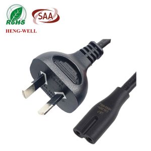 SAA RCM 2PIN Rated 7.5A 250V AC Power Cord With Customized Length Cord For Home