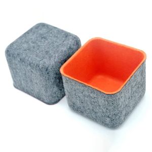 3-4cm Fabric 4 Combinations Gray Felt Storage Cube Bin 120mL