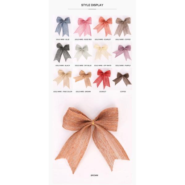 Factory Direct Sale 3.8Cm Fish Silk Hemp Bow Christmas Decoration Bow Minimalist Fashion Wedding Can Be Customized