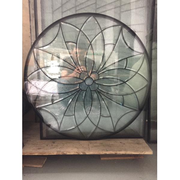 Quality The circular decorative bevel door glass with patina caming and glue chip beveled wholesale