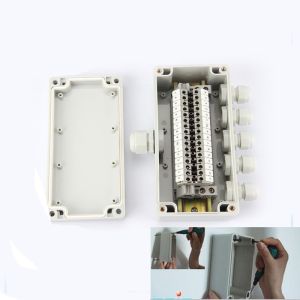 IP65 Waterproof Cable Junction Box 1 in 5 out 80*160*55mm with UK2.5B Din Rail