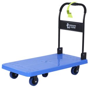 One Hand Foldable 600KG heavy duty folding trolley cart With 5 Inch TPR Wheels