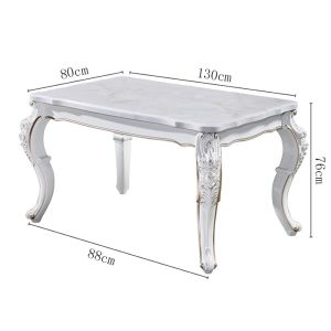 Generous Carving Family Rectangular Marble Dining Table