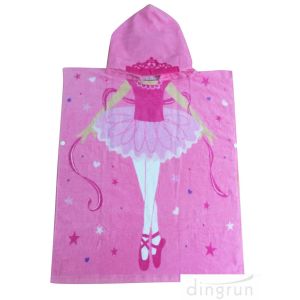 60 X 120cm Children ’ S Poncho Beach Towels Soft Feeling With Cotton Material