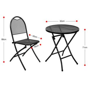 Outdoor Cafe Bistro Patio Custom Logo Dining Table and Chair Sets with Stackable