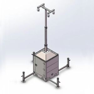 Mobile Construction Site Monitoring Cabinet With 6m Telescopic Mast