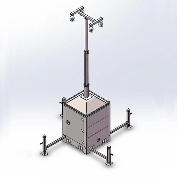 Quality Mobile Construction Site Monitoring Cabinet With 6m Telescopic Mast wholesale