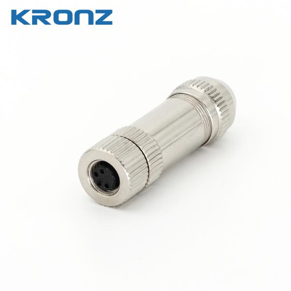 M8 Female Field-Wireable Connector 4 Pin Straight IP67